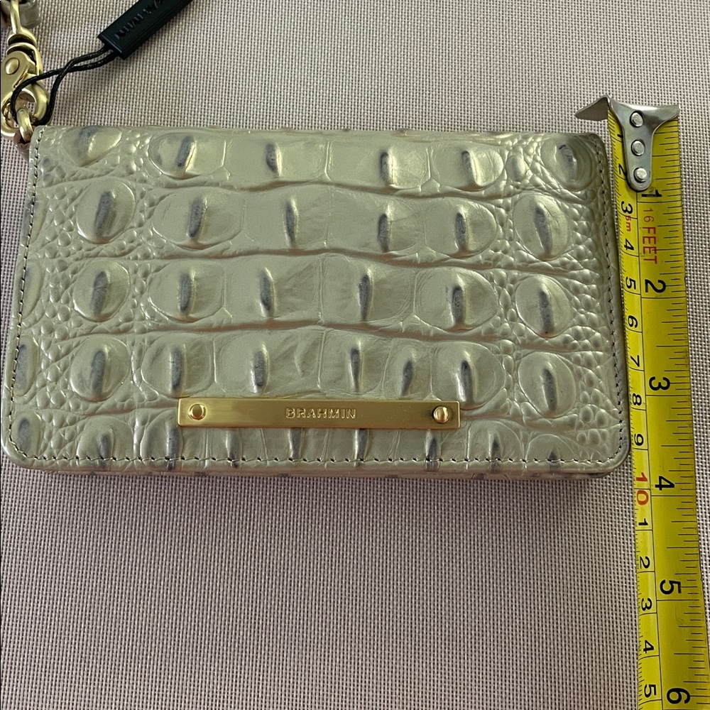 Brahmin Cream Croc-Embossed Wristlet - Picture 11 of 12